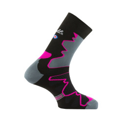 Paires de chaussettes trek randonnée Double Trek Noir Rose